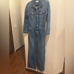 LOFT Classic Blue Denim jumpsuit size 6. Wide leg. Only worn once